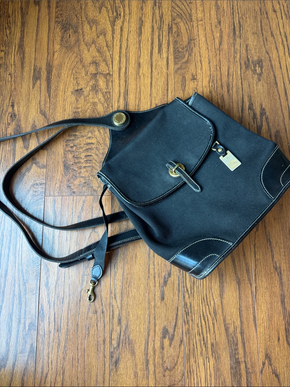 Dooney & Bourke Black Leather Trim Backpack